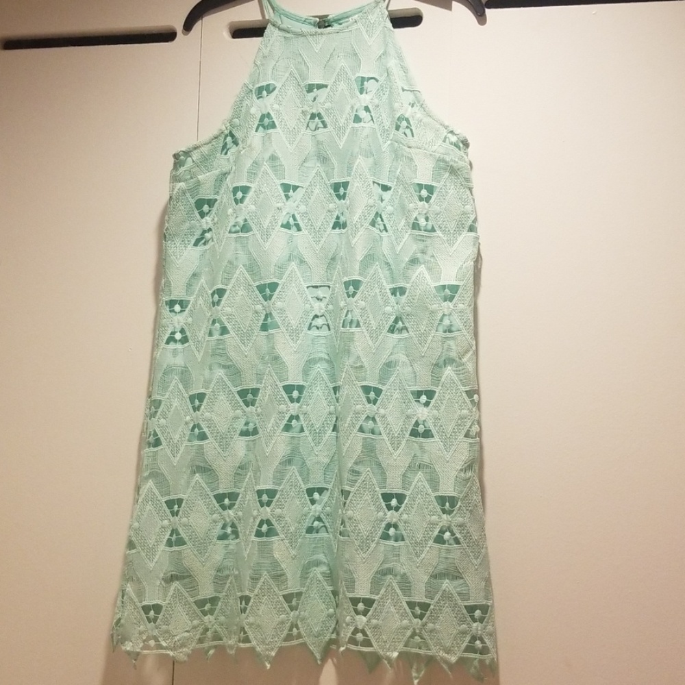 Light teal lasercut dress